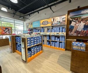 hey-dude-williamsburg-premium-outlets-checkout-area-construction Custom retail millwork and merchandising displays inside Hey Dude Williamsburg Premium Outlets